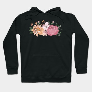 Romantic Watercolor Floral Bouquet Flowers Roses Arrangement Pink Hoodie